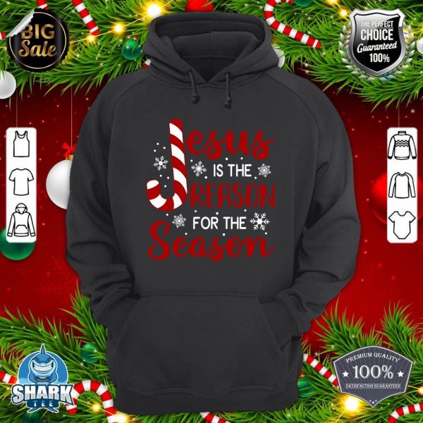 Jesus Is The Reason For The Season Christian Candy Cane Xmas hoodie