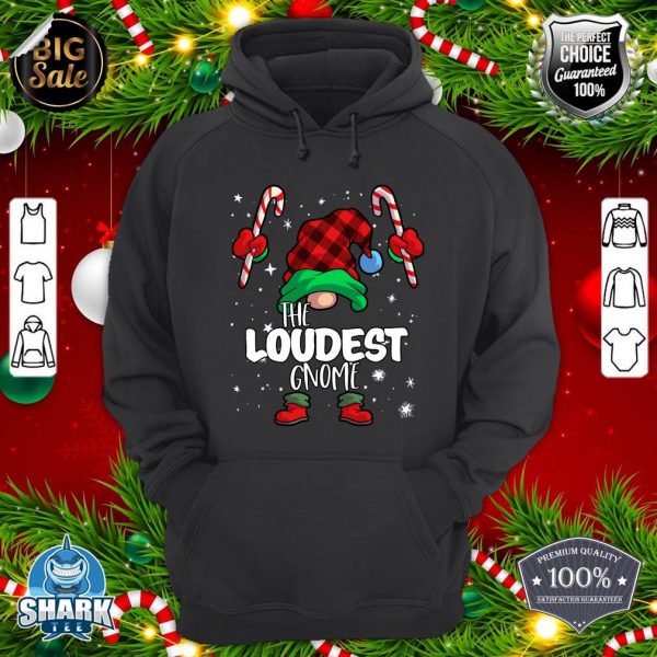 Loudest Gnome Red Buffalo Plaid Matching Family Christmas hoodie