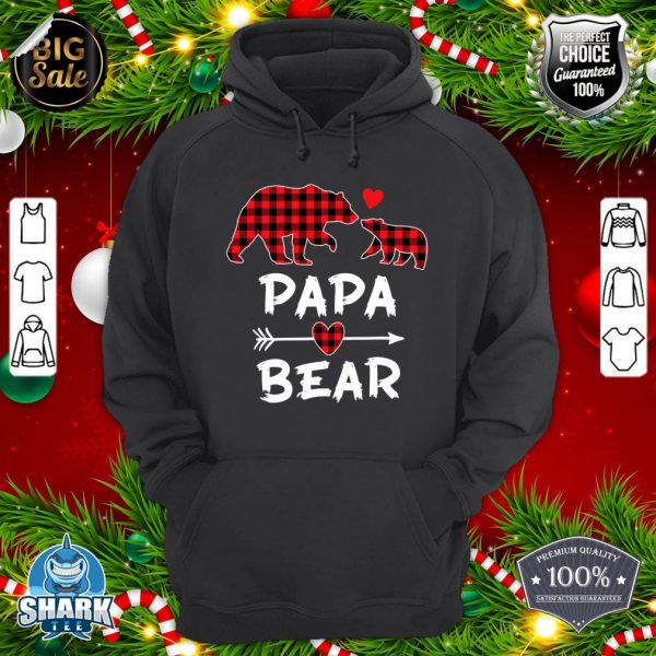 Red Plaid Papa Bear Xmas Funny Family Christmas Pajama Xmas hoodie