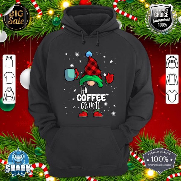 Coffee Gnome Red Buffalo Plaid Matching Family Christmas hoodie