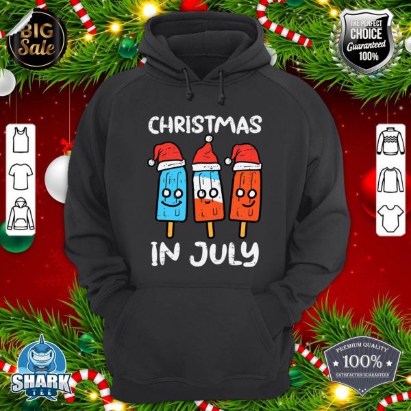 3 Santa Popsicles Christmas In July Cute Summer Xmas Kids hoodie