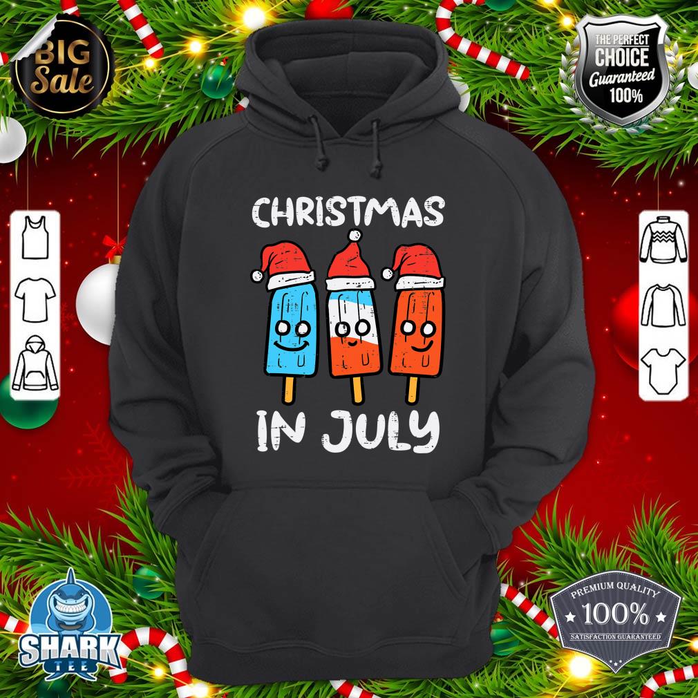 3 Santa Popsicles Christmas In July Cute Summer Xmas Kids hoodie