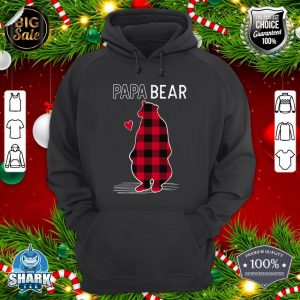 Papa Bear Christmas Pajama Red Buffalo Plaid hoodie