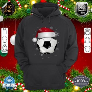 Soccer Ball Santa Hat Snow Design, Soccer Sport Christmas Premium hoodie
