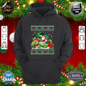 Ugly Iguana Xmas Santa Riding Iguana Christmas hoodie