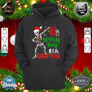 8th Birthday Boy Christmas Dabbing Skeleton Light Boys Men Premium hoodie