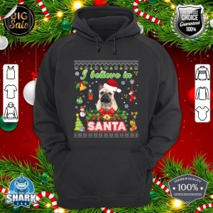 I Believe In Santa French Bulldog Dog Christmas Paws Sweater hoodie