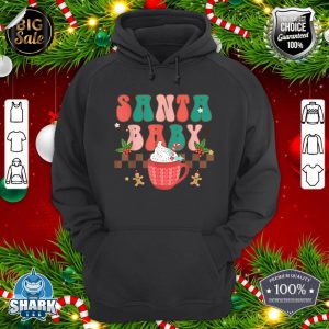 Funny Santa Retro Groovy Christmas Vibes Baby Winter Holiday hoodie