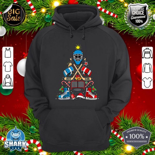 Ice Hockey Christmas Ornament Tree Funny Xmas Boys Kids Girl hoodie