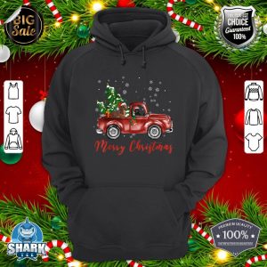 Dachshund Dog Riding Red Truck Christmas hoodie