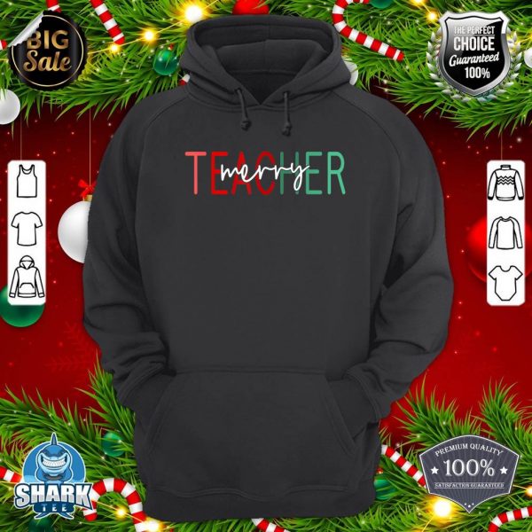 Merry Teacher Santa's Favorite Teacher Christmas Teacher hoodie