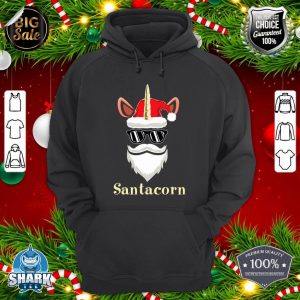 Santa Claus Unicorn Lover Funny Kids Christmas hoodie
