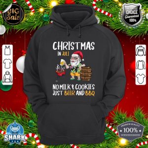 Christmas In July Santa Claus Goes On Holiday Barbecue Party hoodie