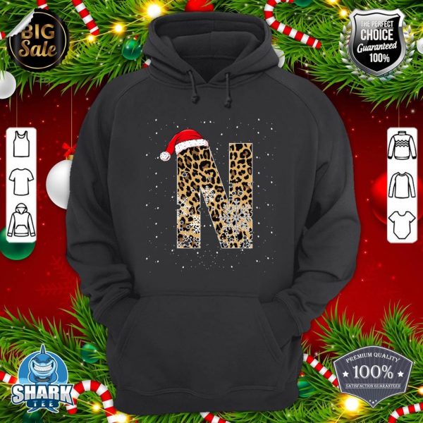 Awesome Letter N Initial Name Leopard Plaid Christmas Pajama hoodie