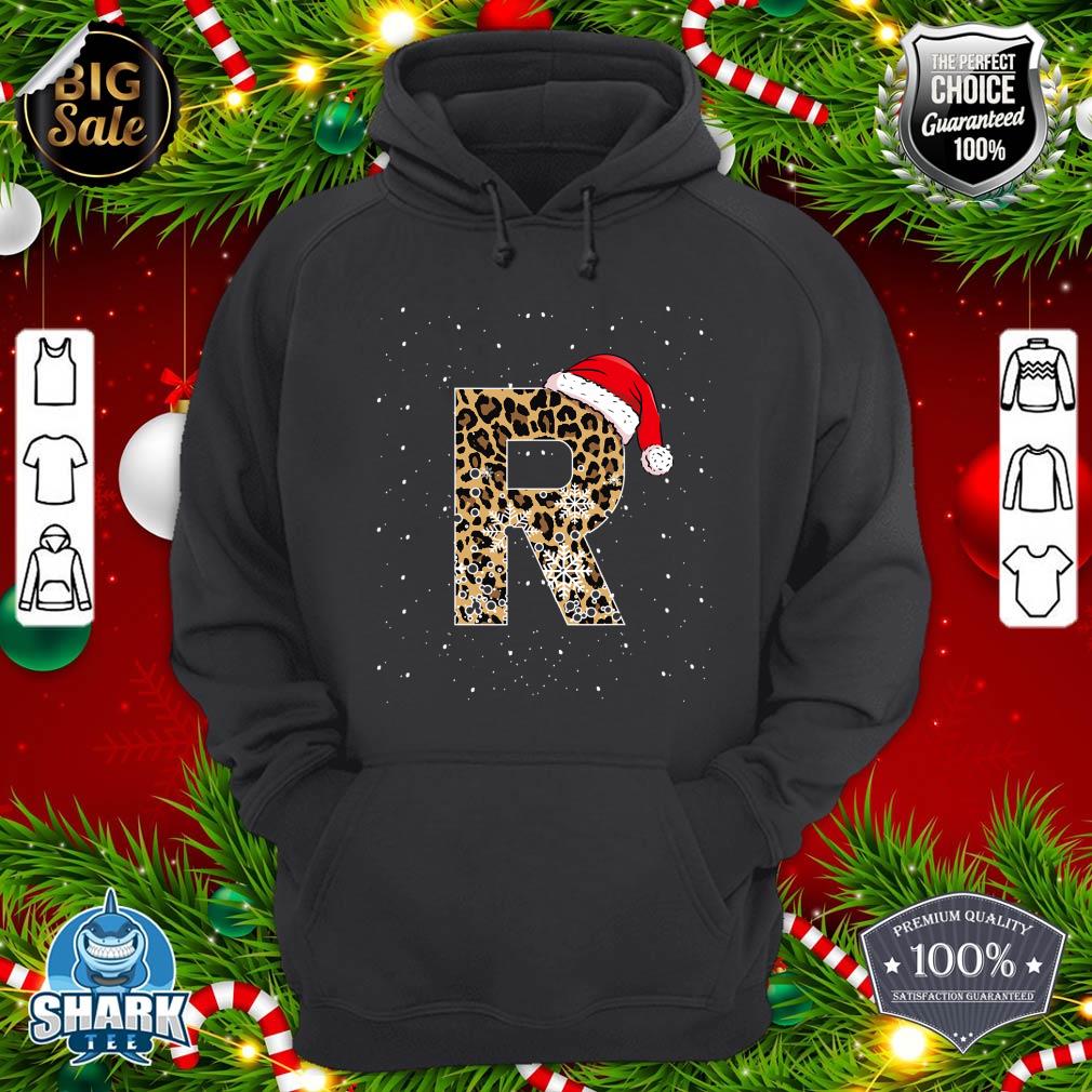 Awesome Letter R Initial Name Leopard Plaid Christmas Pajama hoodie