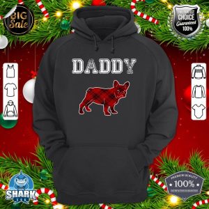 DADDY french bull Men Red Plaid Christmas Pajama Family Dad Premium hoodie