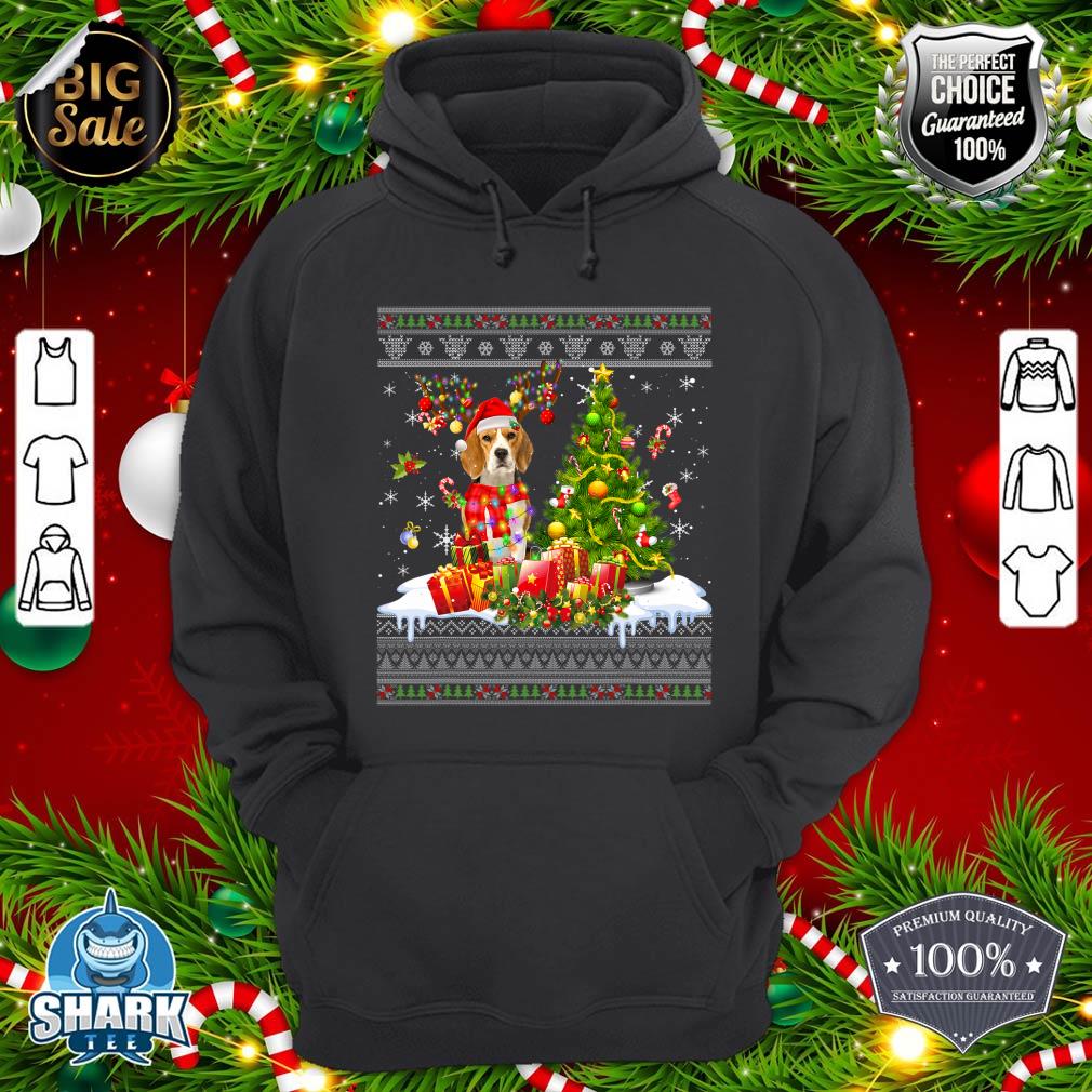 Funny Christmas Lights Beagle Dog Funny Xmas Ugly Sweater hoodie