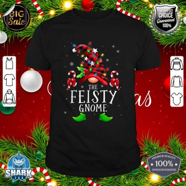 Feisty Gnome Buffalo Plaid Matching Christmas Family Pajamas shirt