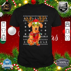 Ugly Sweater Christmas Lights Dachshund Dog Puppy Lover shirt
