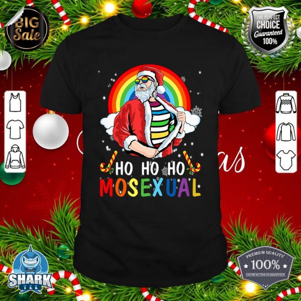 Mens Ho Ho Ho Mosexual Gay Santa LGBT Pun Gay Pride Christmas shirt
