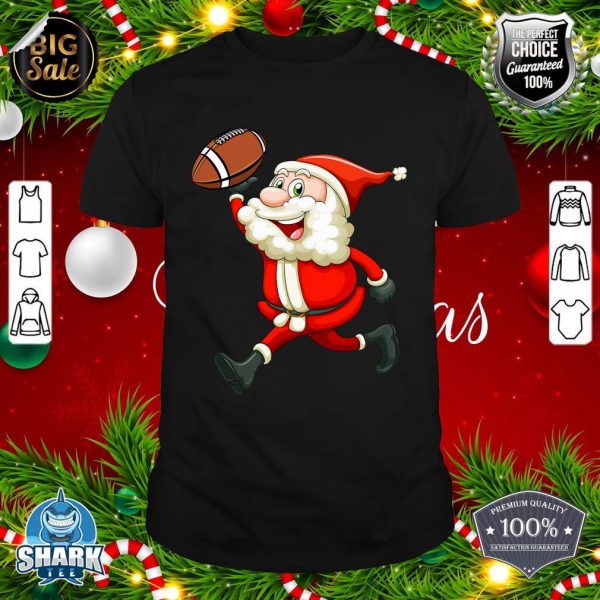 Santa Football Player Christmas Cute Sport X-Mas Pajama Pj shirt