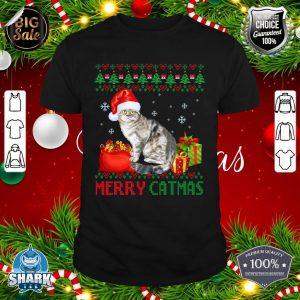 Merry Catmas Cat Ugly Christmas Scottish Fold cat Mom Dad shirt