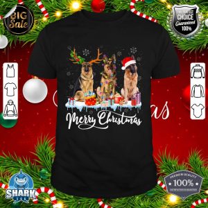 Merry Christmas German Shepherd Dog Santa Light Reindeer Premium shirt