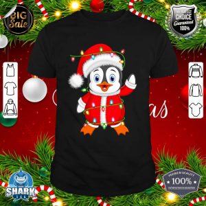 Penguin Lover Xmas Lighting Santa Penguin Christmas shirt