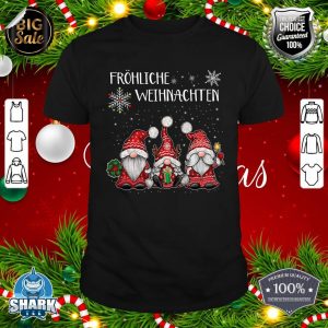 Frohliche Weihnachten Gnomies Squad German Christmas Snow shirt