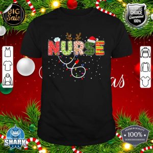 Stethoscope Santa Hat Reindeer Xmas Christmas Nurse shirt