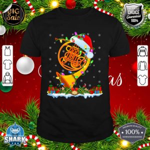 French Horn Lover Matching Santa Hat French Horn Christmas shirt