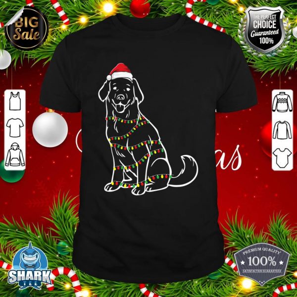 Golden Retriever Christmas Tree Lights X-Mas Cute Dog Puppy shirt