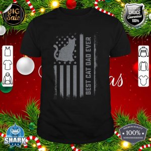 Mens Cat Dad US Flag Kitty Daddy Papa Christmas Fathers Day shirt