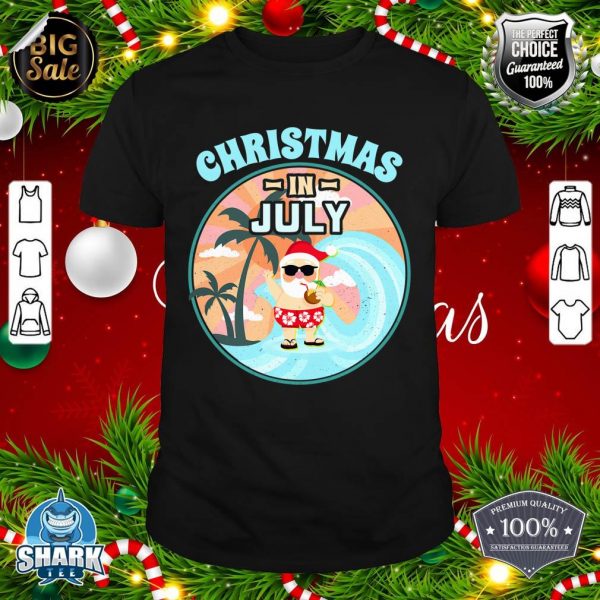 Christmas in July Shirt Beach Summer Vacation Santa Hawaiian shirt