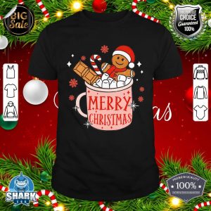 Funny Gingerman Cookie Hot Chocolate Merry Christmas Pajama shirt