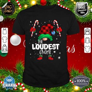 Loudest Gnome Red Buffalo Plaid Matching Family Christmas shirt