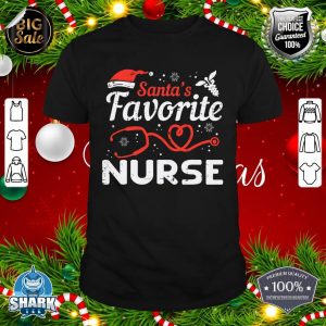 Santas Favorite Nurse Christmas Scrub Xmas RN Men Women shirt