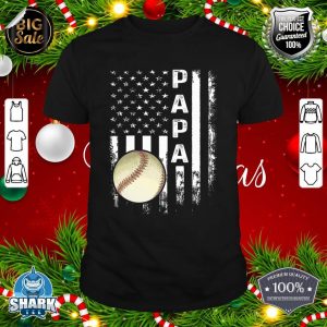 Baseball Papa American Flag Vintage Christmas Xmas shirt