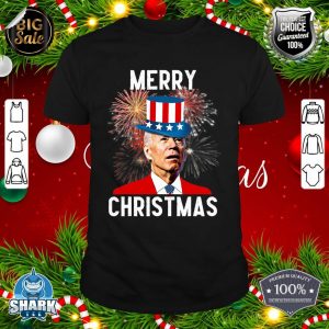 Joe Biden Xmas Merry Christmas For Funny 4th Of July shirt