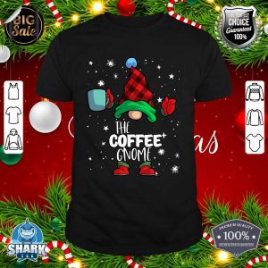 Coffee Gnome Red Buffalo Plaid Matching Family Christmas shirt