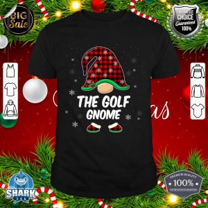 Golf Gnome Buffalo Plaid Matching Family Christmas shirt