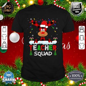 Teacher Squad Reindeer Teach school santa Christmas Xmas shirt
