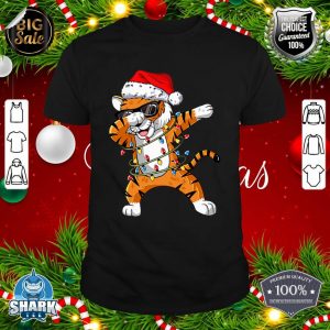 Santa Tiger Christmas Lights Tiger Lover Christmas shirt