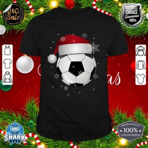 Soccer Ball Santa Hat Snow Design, Soccer Sport Christmas Premium shirt