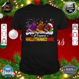 Happy Hallothanksmas Football Lovers Thanksgiving Christmas Premium shirt