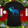 Cyan Blue Violet teal Elk Buck for Hunting hunters Christmas shirt