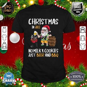 Christmas In July Santa Claus Goes On Holiday Barbecue Party shirt
