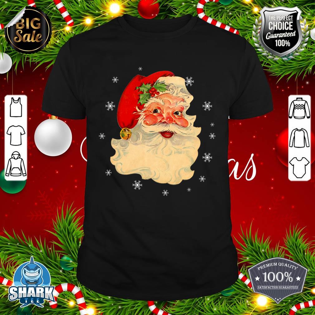 Cool Vintage Christmas Santa Claus Face Gifts Xmas Holiday shirt