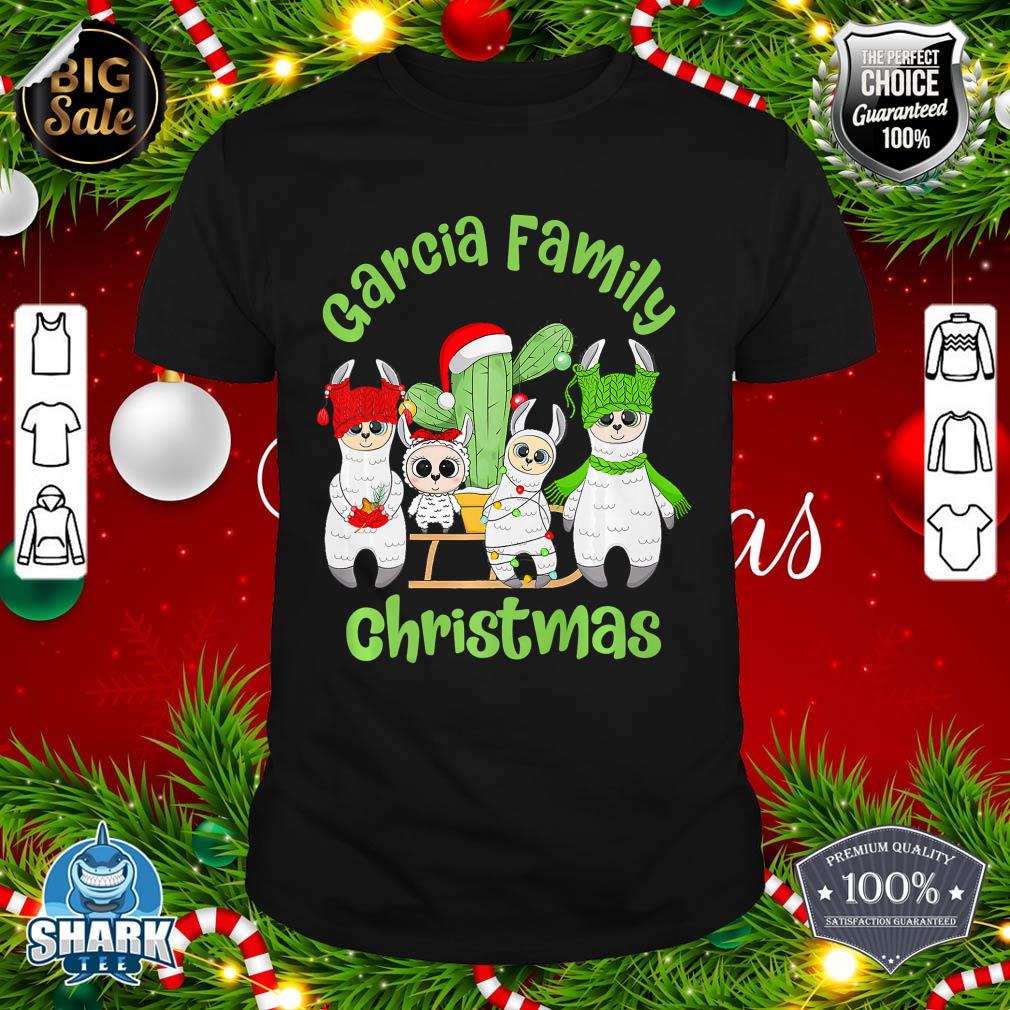 Llama Family Men Women And Kids Garcia Family Christmas shirt