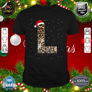 Awesome Letter L Initial Name Leopard Plaid Christmas Pajama shirt